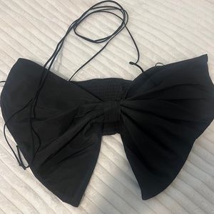 Zara Black Bow Top